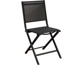 Chaise jardin pliante en aluminium Thema (Graphite, Chiné noir)