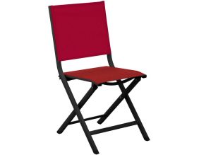 Chaise jardin pliante en aluminium Thema (Graphite, Rouge)