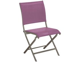 Chaise jardin pliante en aluminium Thema (Taupe, lilas)