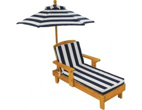 Chaise longue d'extérieur pour enfant avec parasol