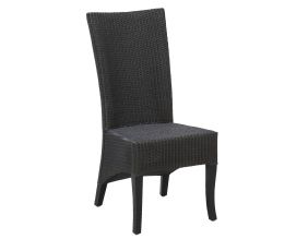 Chaise en loom noir et acajou Adlon