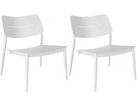 Chaise lounge jardin en aluminium Chic (Lot de 2) (Blanc)