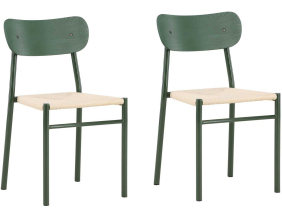 Chaise en métal et corde synthétique Polly (Lot de 2)