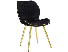 Chaise en métal doré et tissu Space (Lot de 2) (Noir et doré)