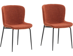 Chaise en métal et tissu bouclette Modesto (Lot de 2)