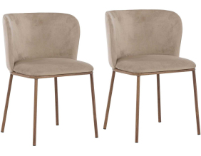 Chaise en métal et velours Edina (Lot de 2)