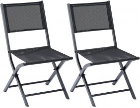 Chaise pliante Modulo (Lot de 2) (Noir)