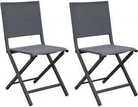 Chaise pliante en aluminium Ida (Lot de 2) (Gris)