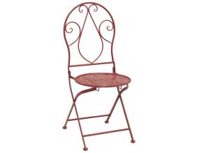 Chaise pliante en métal (Rouge)