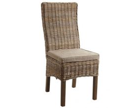 Chaise poelet gris et manguier teinté Mano