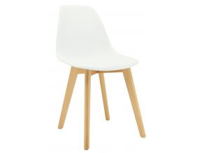 Chaise en polypropylène et bois de hêtre (Blanc)