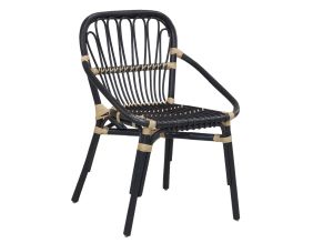 Chaise en rotin Backa (Noir)