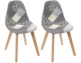 Chaise scandinave Patchwork (Lot de 2) (Blanc)