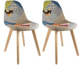 Chaise scandinave Patchwork (Lot de 2) (Multicolore)