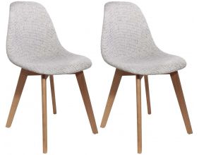 Chaise scandinave assise grosse maille (Lot de 2) (Gris)
