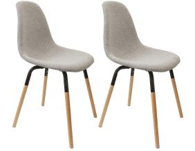 Chaise scandinave assise en tissu Phenix (Lot de 2) (Gris clair)