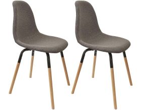 Chaise scandinave assise en tissu Phenix (Lot de 2) (Gris foncé)