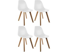 Chaise scandinave coque polypropylène (Lot de 4) (Blanc)