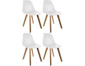 Chaise scandinave coque polypropylène (Lot de 4) (Blanc)