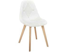 Chaise scandinave patchwork blanc