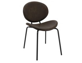 Chaise design en polyuréthane et métal (Brun)