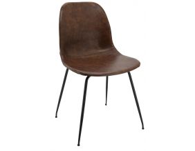 Chaise en polyuréthane et métal (Brun)