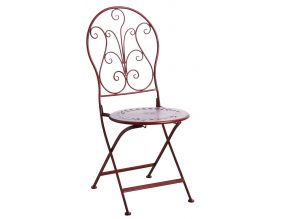 Chaise de terrasse pliante en métal (Rouge)