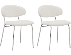 Chaise en tissu bouclette et métal Chico (Lot de 2)
