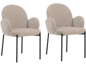 Chaise en tissu et métal Blom (Lot de 2)