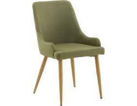 Chaise en tissu avec pieds en acier Plaza (Vert et chêne)