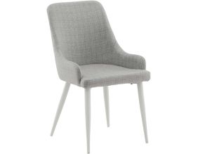 Chaise en tissu avec pieds en acier Plaza (Gris et blanc)
