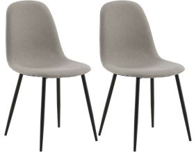 Chaise en tissu avec pieds en acier Polar (Lot de 2) (Gris et noir)
