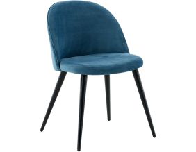 Chaise en velours avec pieds en acier Velvet (Bleu)