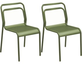 Chaises en aluminium Eos (Lot de 2) (Amande)