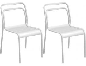 Chaises en aluminium Eos (Lot de 2) (Blanc)