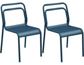 Chaises en aluminium Eos (Lot de 2) (Bleu)