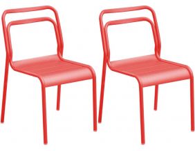Chaises en aluminium Eos (Lot de 2) (Corail)