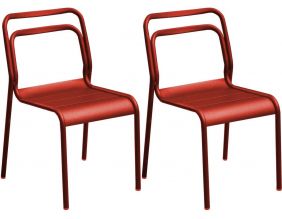 Chaises en aluminium Eos (Lot de 2) (Rouge)
