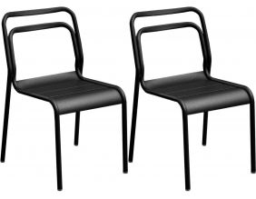 Chaises en aluminium Eos (Lot de 2) (Noir)