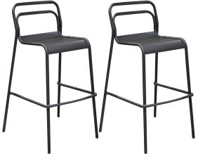 Chaises de bar en aluminium Eos ((Lot de 2))