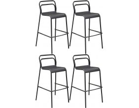 Chaises de bar en aluminium Eos (Lot de 4) (Graphite)
