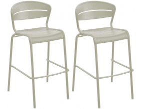 Chaises de bar terrasse en aluminium Haora (Lot de 2) (Sauge)