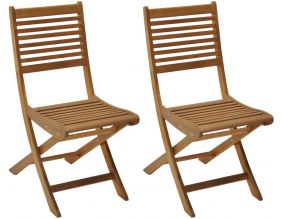 Chaises en eucalyptus Saturne (Lot de 2)