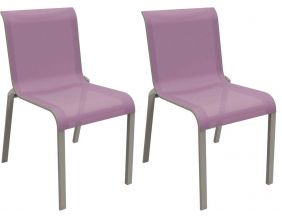Chaises pour l'extérieur en aluminium Cauro (Lot de 2) (Taupe et lilas)