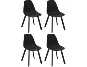 Chaises d'extérieur aluminium et résine Jato (Lot de 4) (Noir)