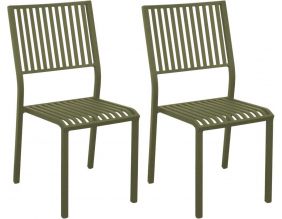 Chaises d'extérieur empilables en aluminium Cayo (Lot de 2) (Vert)