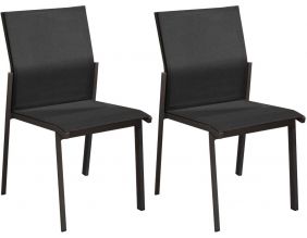 Chaises de jardin empilables Delia (Lot de 2) (Graphite, noir)