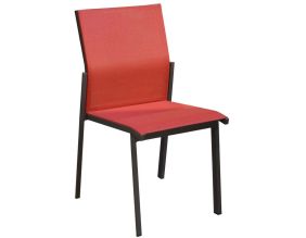 Chaise de jardin empilable Delia (Gris et rouge )