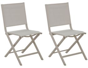 Chaises jardin pliantes en aluminium Thema (Lot de 2) (Crème)