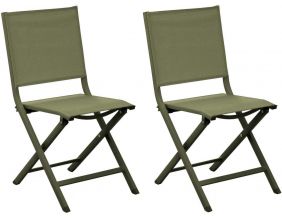 Chaises jardin pliantes en aluminium Thema (Lot de 2) (Vert)